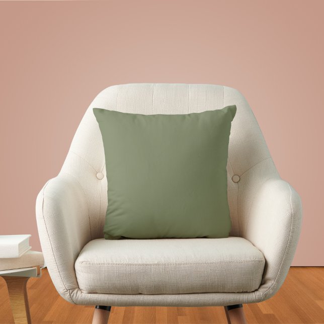 Coussin Couleur solide verte Sage (Créateur téléchargé)