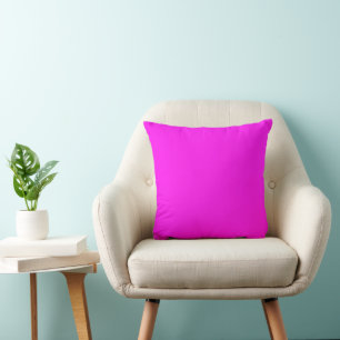 Coussin Couleur unie moderne néon rose vif gras