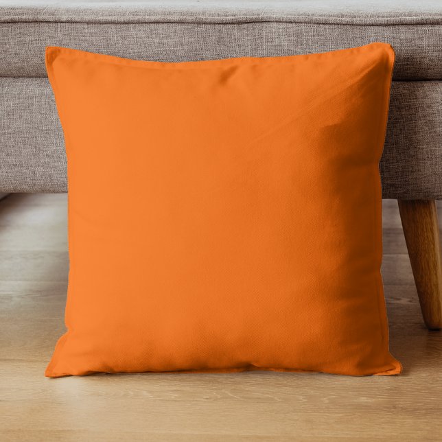 Coussin Couleur unie orange du coucher de soleil néon | Cl (Créateur téléchargé)