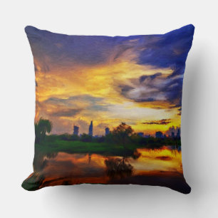 Coussin Couleurs Abstraites Coucher de soleil de Saïgon
