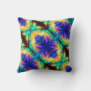 Coussin Couleurs abstraites + Design sur un canapé-lit