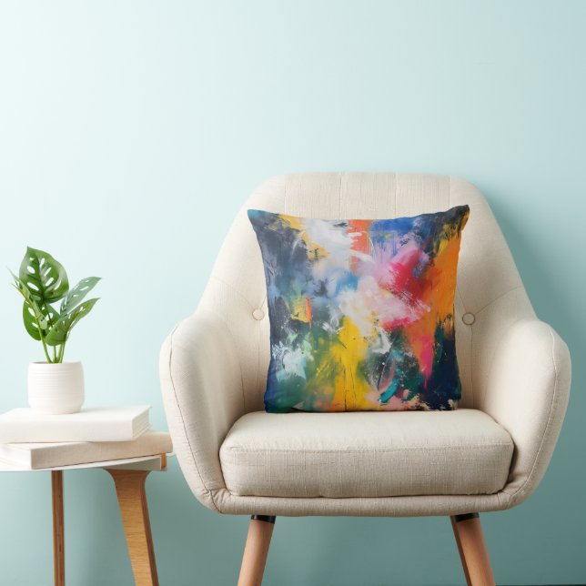 Coussin Couleurs arc-en-ciel Art Abstrait (Chaise)