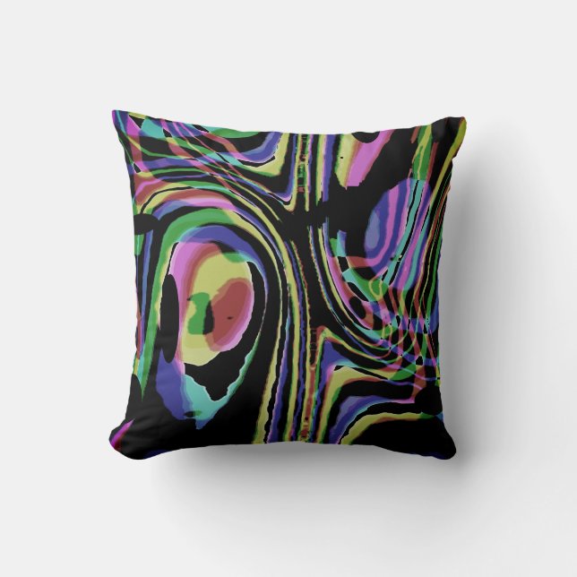 Coussin Couleurs arc-en-ciel bouillantes Design Labyrinthe (Recto)