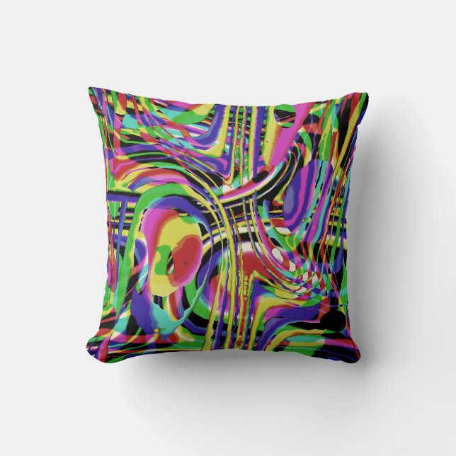 Coussin Couleurs arc-en-ciel muet Noir Confetti Abstrait (Recto)