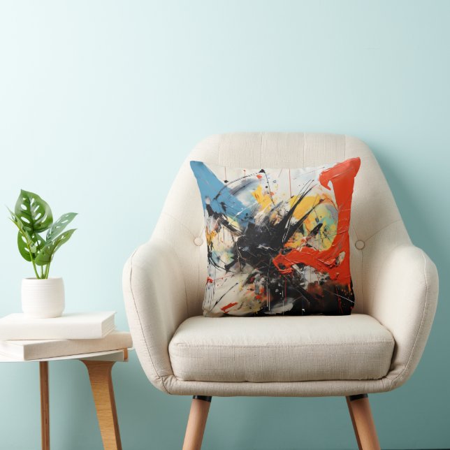Coussin Couleurs Art Abstrait (Chaise)