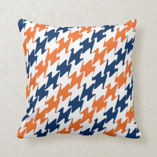 Coussin Couleurs bleues du football de Denver et blanches