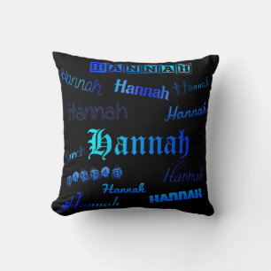 Coussin Couleurs bleues sur noir - Hannah