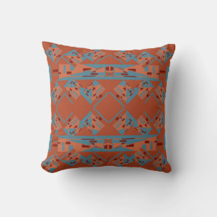 Coussin Couleurs bleues sur rouille Orange Sud-Ouest Look