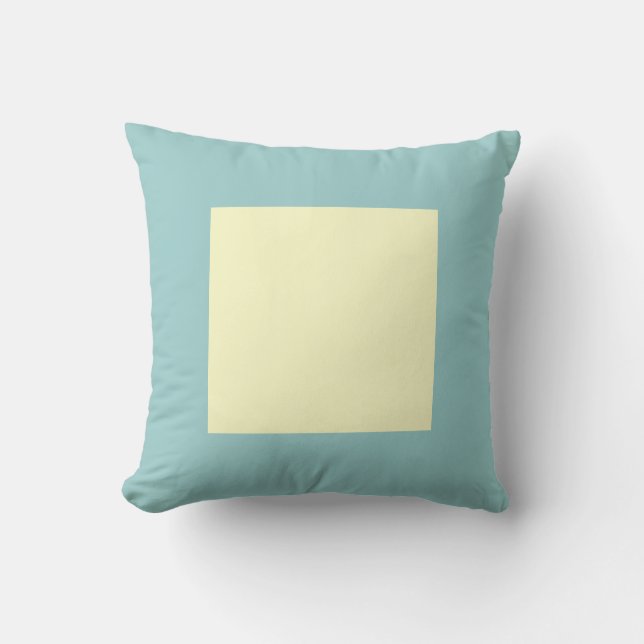 Coussin Couleurs carrés - Jaune pâle sur bleu clair (Recto)