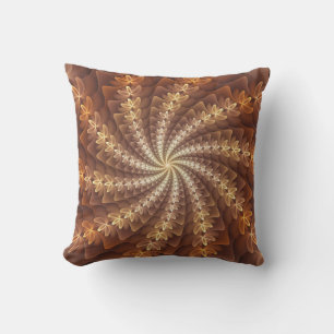 Coussin Couleurs chaudes, motif d'art fractal moderne trip