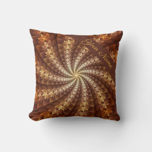Coussin Couleurs Chaudes, Nom de Motif Fractal Moderne Tri