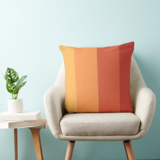 Coussin Couleurs chaudes - rayures teintes rétro 