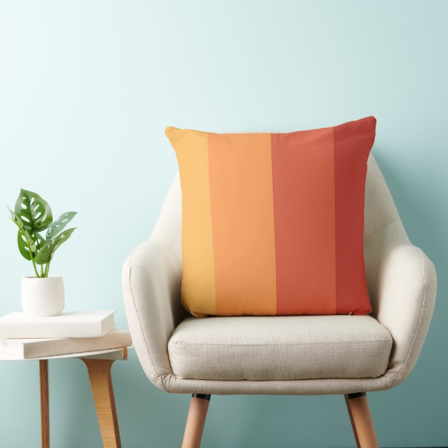 Coussin Couleurs chaudes - rayures teintes rétro  (Chaise)