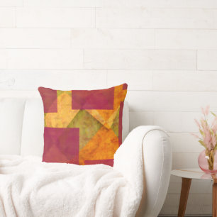 Coussin Couleurs d'automne Abstraites rustiques Lancer l'o