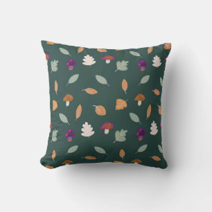 Coussin Couleurs d'automne avec Feuille et champignons Mot