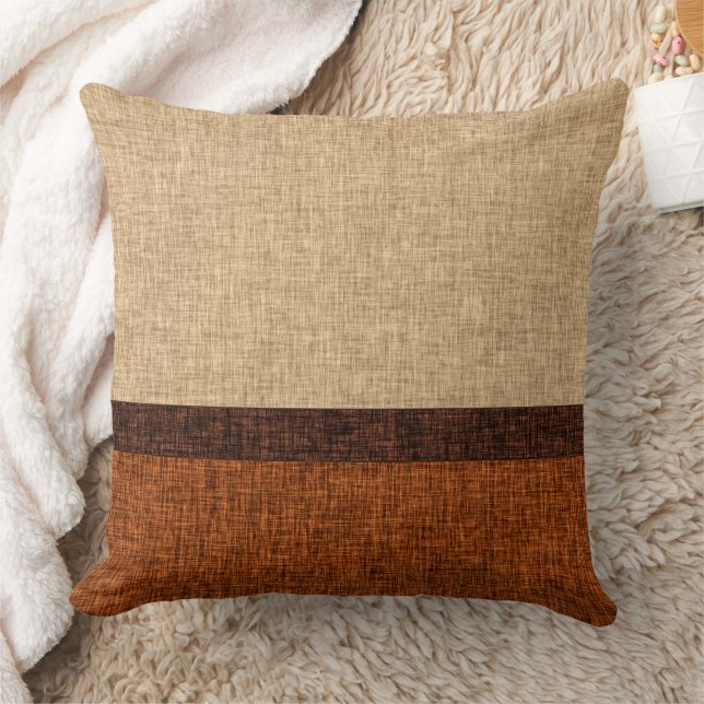 Coussin Couleurs d'automne Crosshatch Abstraite bande (Couverture)