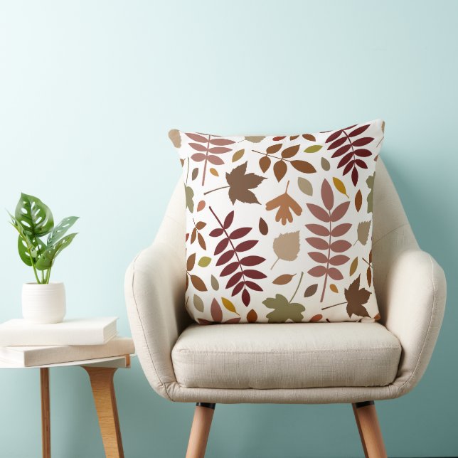 Coussin Couleurs d'automne en blanc pour les Feuilles tomb (Chaise)