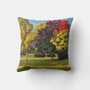 Coussin Couleurs d'Automne en Rouges Pourpres Oranges Jaun