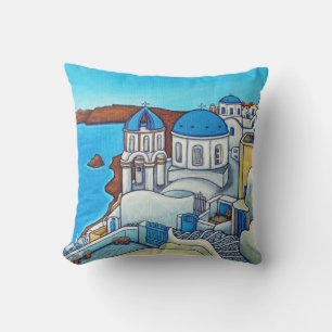 Coussin Couleurs de carreau de Santorini par Lisa Lorenz