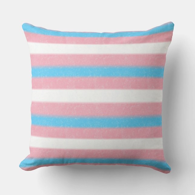 Coussin Couleurs de la bannière de fierté transgenre à bor (Recto)