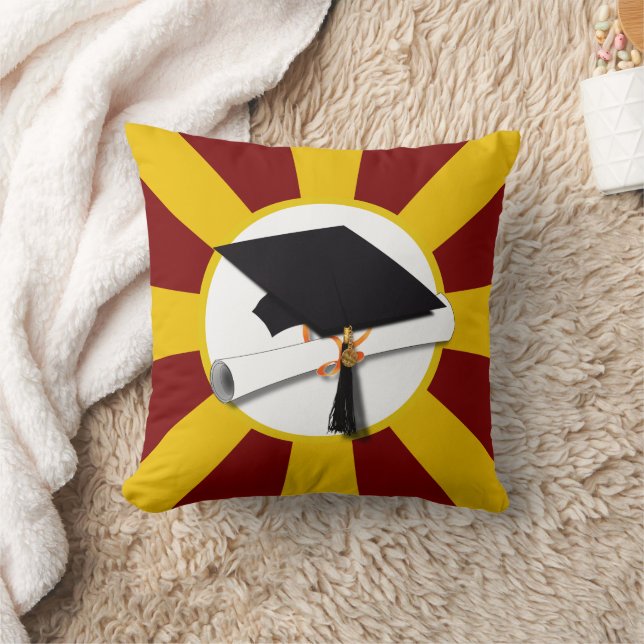 Coussin Couleurs de l'école Diplôme avec diplôme (Couverture)