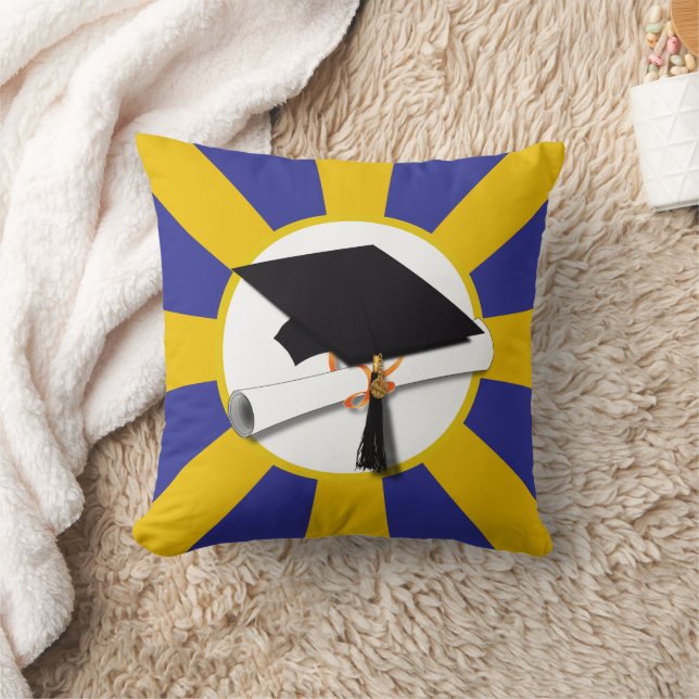 Coussin Couleurs de l'école Diplôme avec diplôme (Couverture)