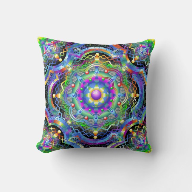 Coussin Couleurs de l'univers mandala (Recto)