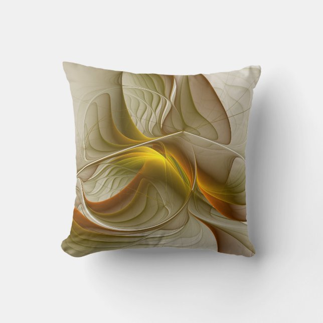 Coussin Couleurs de métaux précieux, art fractal abstrait (Recto)