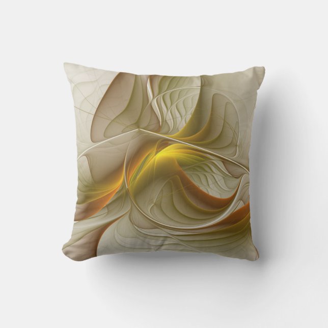 Coussin Couleurs de métaux précieux, art fractal abstrait (Recto)