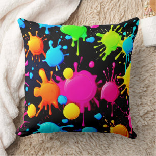 Coussin Couleurs de peinture brillantes et en gras