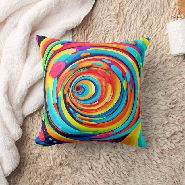 Coussin Couleurs de torsion dans le tunnel psychédélique (Couverture)