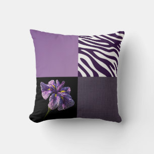 Coussin Couleurs dégradées violettes Iris Zebra