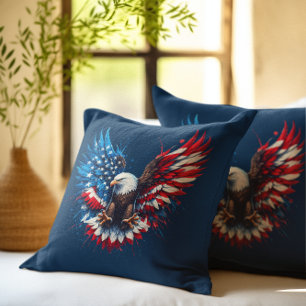 Coussin Couleurs du drapeau américain Bold Eagle