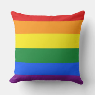 Coussin COULEURS DU DRApeau ARC-EN-CIEL bandes + vos idées