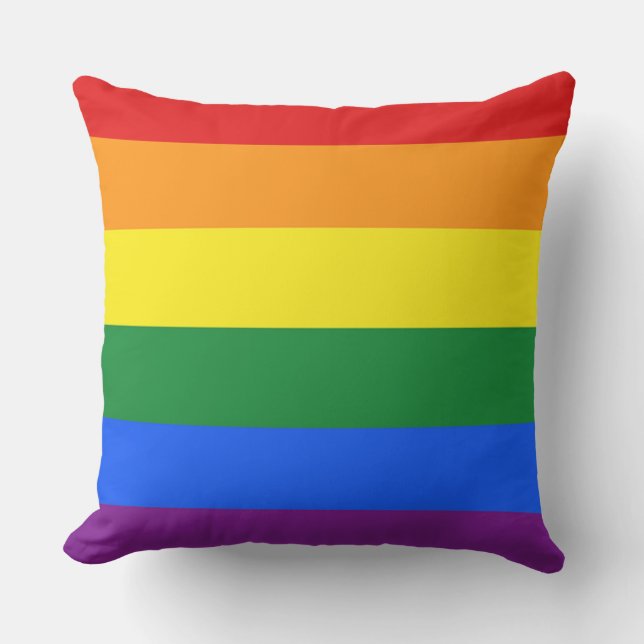 Coussin COULEURS DU DRApeau ARC-EN-CIEL bandes + vos idées (Recto)