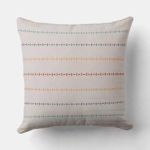 Coussin Couleurs du paon bandes géométriques