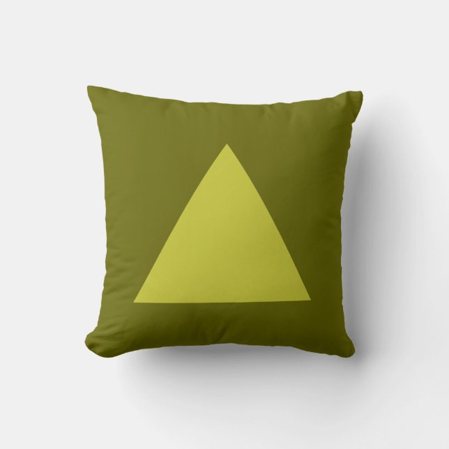 Coussin Couleurs du triangle - Banane sur Dp Olive (Recto)
