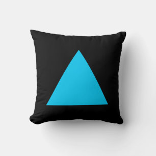 Coussin Couleurs du triangle - bleu ciel et noir