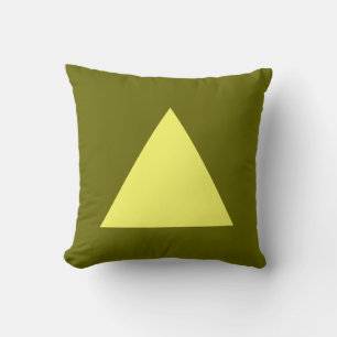 Coussin Couleurs du triangle - Jaune Lt sur Olive Dp