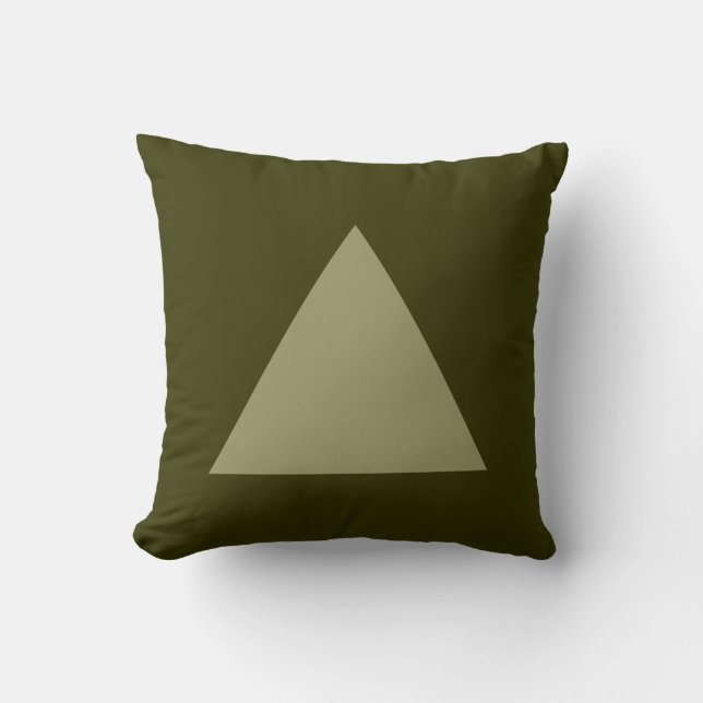 Coussin Couleurs du triangle - Khaki sur Dk Olive (Recto)