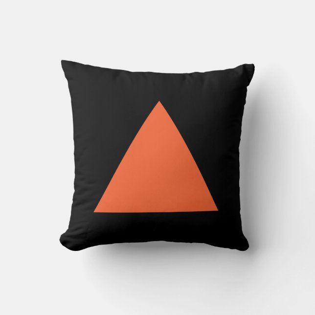 Coussin Couleurs du triangle - Orange d'automne sur noir (Recto)