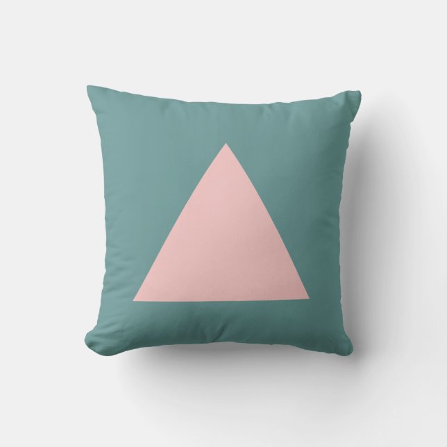 Coussin Couleurs du triangle - rose pâle et vert océan (Recto)