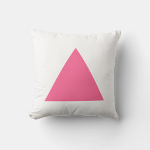 Coussin Couleurs du triangle - Rose profond avec blanc