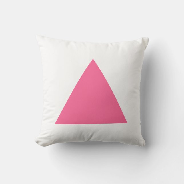 Coussin Couleurs du triangle - Rose profond avec blanc (Recto)