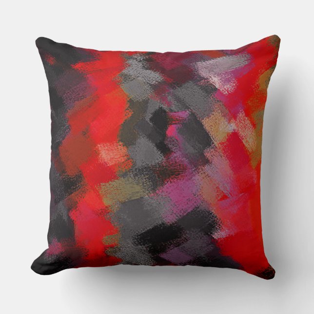 Coussin Couleurs dynamiques de peinture Abstraite #2 (Recto)