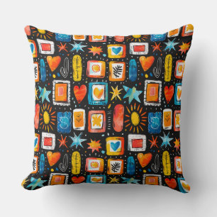 Coussin Couleurs estivales brillantes étoiles marqueurs, c