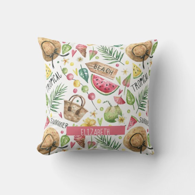 Coussin Couleurs Filles Relaxation Plage (Recto)