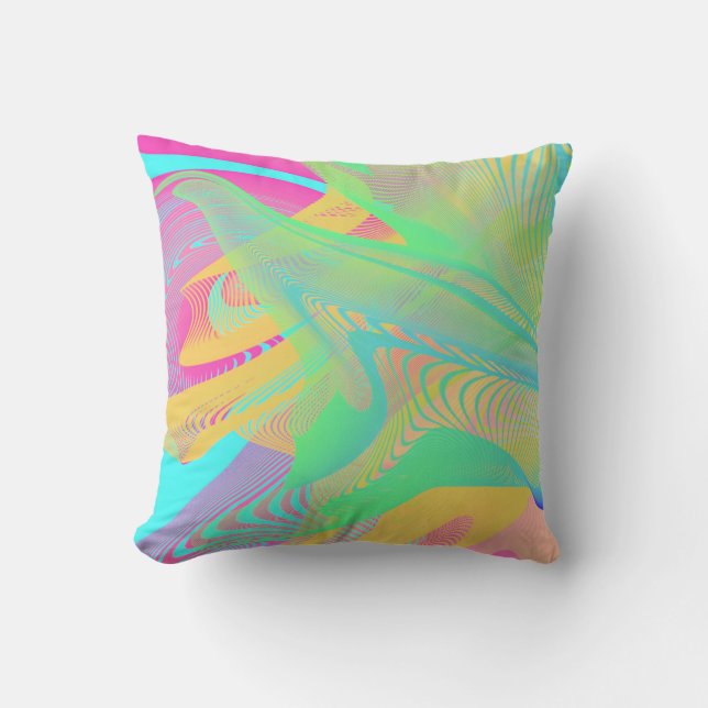 Coussin COULEURS FLUO - Art fractal - (Recto)