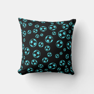 Coussin Couleurs Football / Soccer Balles En Motif Bleu