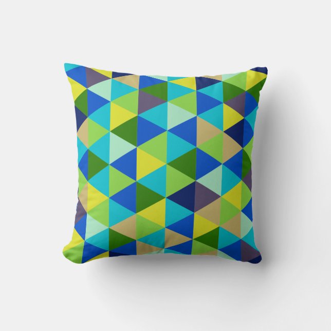 Coussin Couleurs géométriques/paon PixDezines (Recto)